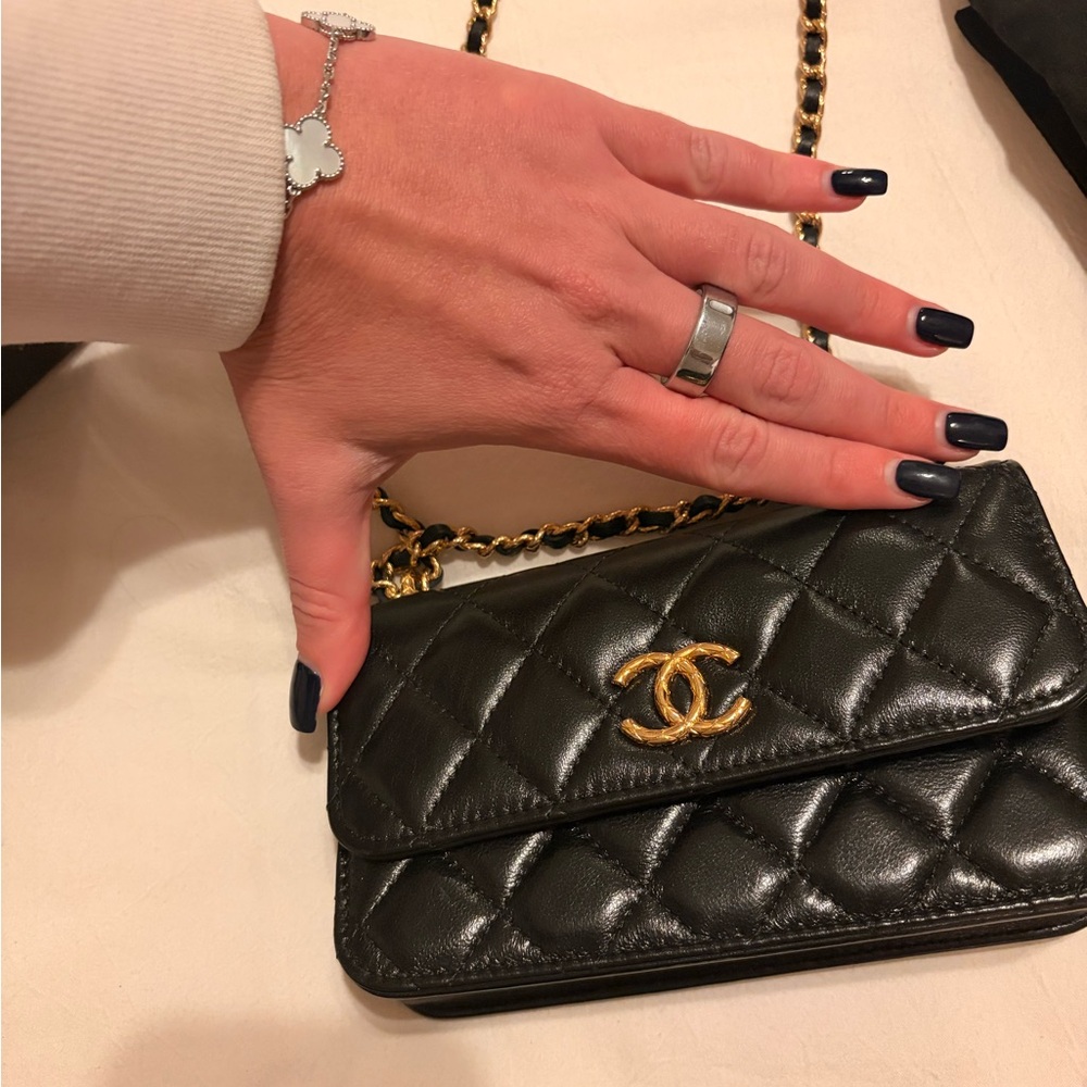 Chanel Black Quilted Mini Bag with Gold Chain - Picture 9 of 11